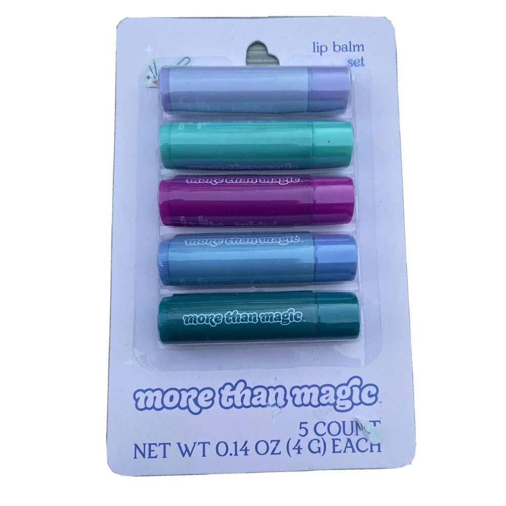 More Than Magic Lip Balm 5 Piece Set Lavender Melon Coconut Cotton Candy New
